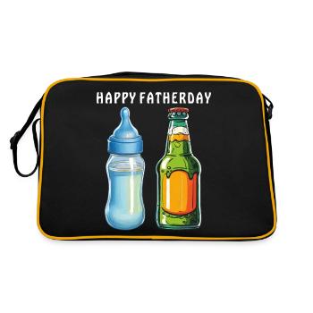 BABY BOTTLE BEER BOTTLE HAPPY FATHERDAY - Retro Bag - black/gold - Back