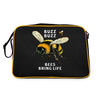 BUMBLEBEES BUZZ BUZZ BEES BRING LIFE - Retro Bag - black/gold - Back
