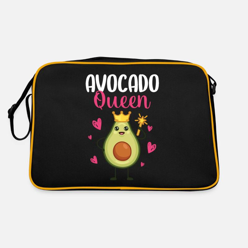 Avocado Guacamole Vegan Geschenk - Retro Tasche - Schwarz/Gold