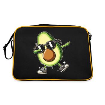 Avocado Guacamole Vegan Geschenk - Retro Tasche - Schwarz/Gold - Hinten