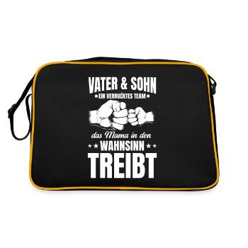 Père et fils, un look de partenaire d’équipe fou - Sac Retro - noir/or - Dos