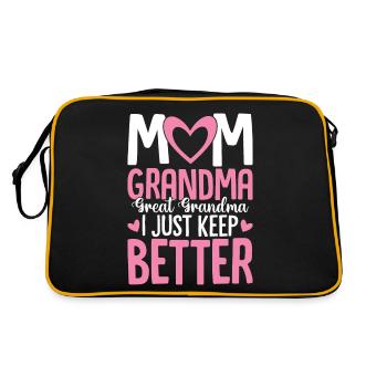 Maman Grand-mère Arrière-Grand-mère Je n’arrête pas de recevoir - Sac Retro - noir/or - Dos