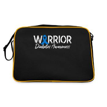 Guerrier du diabète DT1 Ruban bleu juvénile - Sac Retro - noir/or - Dos
