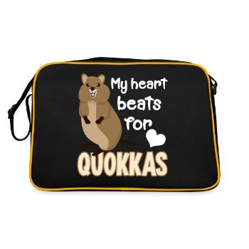 Quokka Coeur Quokkas - Sac Retro - noir/or - Dos