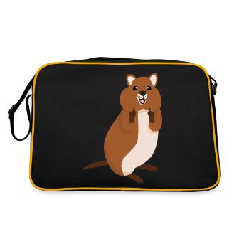 Quokka Doigt d’honneur Quokkas - Sac Retro - noir/or - Dos