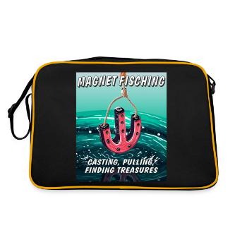 MAGNET FISCHING CASTING PULLING FINDING TREASU - Retro Tasche - Schwarz/Gold - Hinten