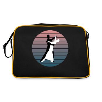 Blanc et noir danse Couple élégance en mouvement cadeau - Sac Retro - noir/or - Dos