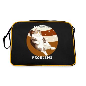 CAT JE NE CONNAIS AUCUN PROBLÈME - Sac Retro - noir/or - Dos