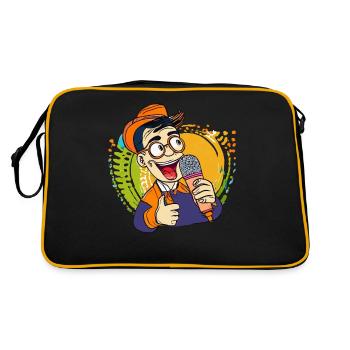 MICROPHONE HOMME - Sac Retro - noir/or - Dos