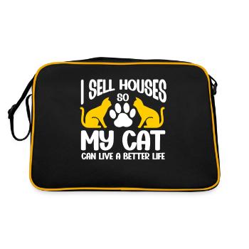 Immobilienmakler Lustiger Makler - Retro Tasche - Schwarz/Gold - Hinten
