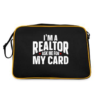 Immobilienmakler Lustiger Makler - Retro Tasche - Schwarz/Gold - Hinten