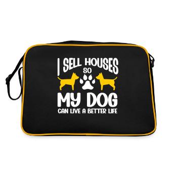 Immobilienmakler Lustiger Makler - Retro Tasche - Schwarz/Gold - Hinten