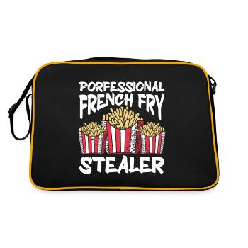 Fast Food Pommes Frites - Retro Tasche - Schwarz/Gold - Hinten