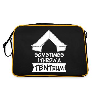 Tent Camping Hiking Outdoor - Retro Tasche - Schwarz/Gold - Hinten
