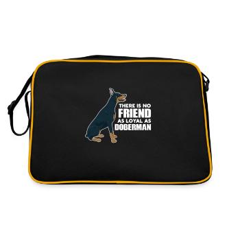 Doberman chien chiens cadeau pour animaux de compagnie - Sac Retro - noir/or - Dos