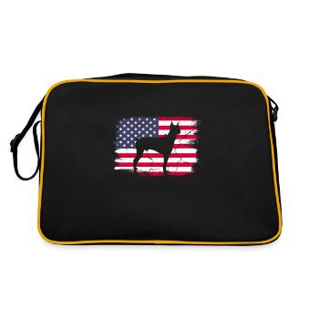 Doberman chien chiens cadeau pour animaux de compagnie - Sac Retro - noir/or - Dos
