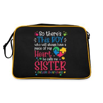 Journée de sensibilisation à l’autisme Cadeau autiste - Sac Retro - noir/or - Dos