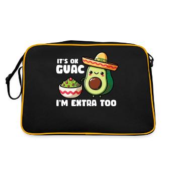 Avocado Guacamole Vegan Gift - Retro Bag - black/gold - Back