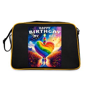 COEUR HAPPY BIRTHGAY MON GARÇON - Sac Retro - noir/or - Dos