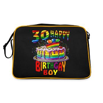 GÂTEAU 30 HAPPY BIRTHGAY GARÇON - Sac Retro - noir/or - Dos