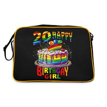GÂTEAU 20 HAPPY BIRTHGAY FILLE - Sac Retro - noir/or - Dos