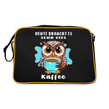 EULE SEHR VIEL KAFFEE - Retro Tasche - Schwarz/Gold - Hinten