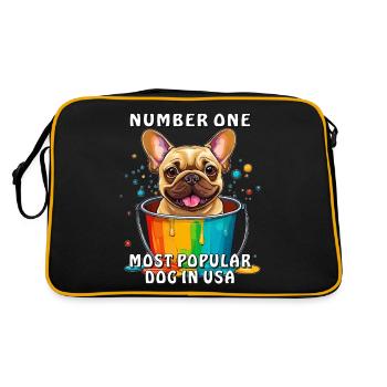 FRENCHIE NUMBER ONE MOST POPULAR DOG - Retro Bag - black/gold - Back