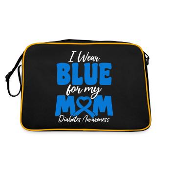 Je porte du bleu pour ma mère DT1 Diabète de type 1 - Sac Retro - noir/or - Dos