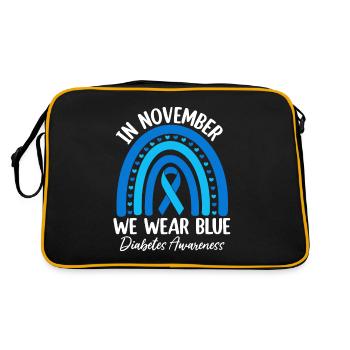 En novembre, nous portons Blue Ribbon Rainbow Diabetes - Sac Retro - noir/or - Dos