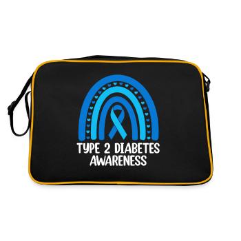 Sensibilisation au diabète de type 2 Diabète juvénile DT2 - Sac Retro - noir/or - Dos