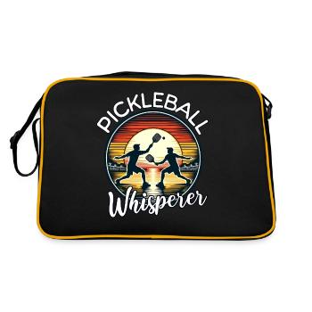 Pickleball Flüsterer - Retro Tasche - Schwarz/Gold - Hinten