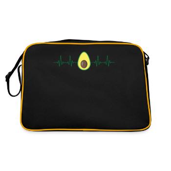 Avocado Guacamole Vegan Geschenk - Retro Tasche - Schwarz/Gold - Hinten