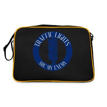 Traffic Lights Cars Commuting Rush Hour - Retro Bag - black/gold - Back