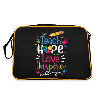Journée de sensibilisation à l’autisme Cadeau autiste - Sac Retro - noir/or - Dos
