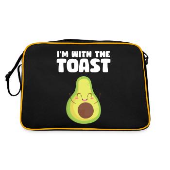 Avocado Guacamole Vegan Geschenk - Retro Tasche - Schwarz/Gold - Hinten