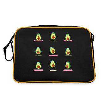 Avocado Guacamole Vegan Geschenk - Retro Tasche - Schwarz/Gold - Hinten
