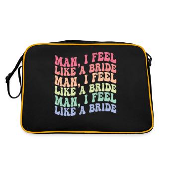 Junggeselle Jungesellenabschied - Retro Tasche - Schwarz/Gold - Hinten