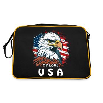 SEEADLER MY LOVE USA - Retro Tasche - Schwarz/Gold - Hinten