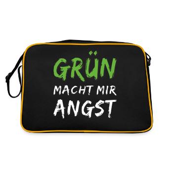 GREEN SCARES ME - Retro Bag - black/gold - Back