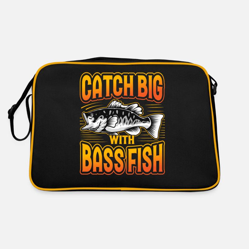 Fangen Sie groß mit Barschfischen Retro Tasche
