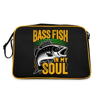 Barschfisch in meiner Seele - Retro Tasche - Schwarz/Gold - Hinten