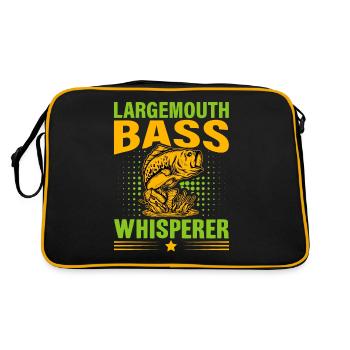 Forellenbarsch-Flüsterer - Retro Tasche - Schwarz/Gold - Hinten