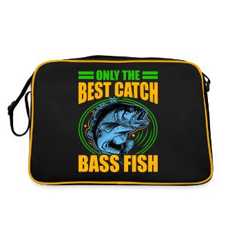 Nur der beste Fang Barschfische - Retro Tasche - Schwarz/Gold - Hinten
