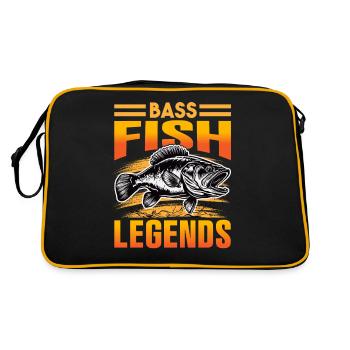 Barschfisch-Legenden - Retro Tasche - Schwarz/Gold - Hinten
