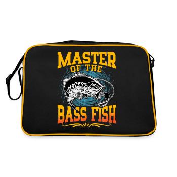 Meister des Barschfisches - Retro Tasche - Schwarz/Gold - Hinten