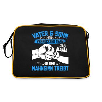 Père et fils forts et hilarants ensemble - Sac Retro - noir/or - Dos