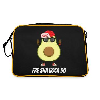 Avocado Guacamole Vegan Geschenk - Retro Tasche - Schwarz/Gold - Hinten