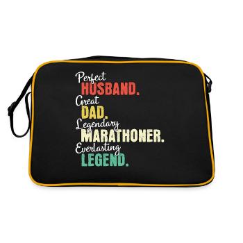 Marathonläufer Papa - Retro Tasche - Schwarz/Gold - Hinten