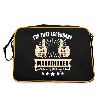 Legendärer Marathonläufer - Retro Tasche - Schwarz/Gold - Hinten