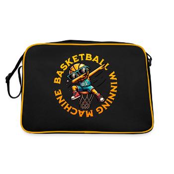 Basketball Gewinner - Retro Tasche - Schwarz/Gold - Hinten